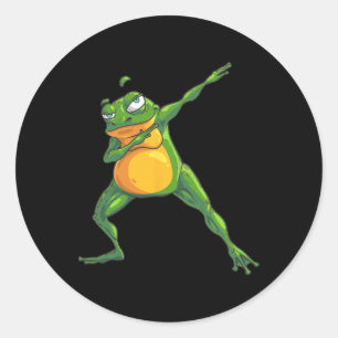 Cool Dabbing Frog Funny Hip-hop Tadpole Dancing Lo Classic Round Sticker