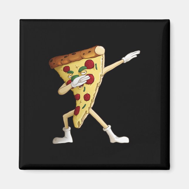 Cool Dabbing Pizza Funny Italian Pie Hip-hop Dance Magnet (Front)