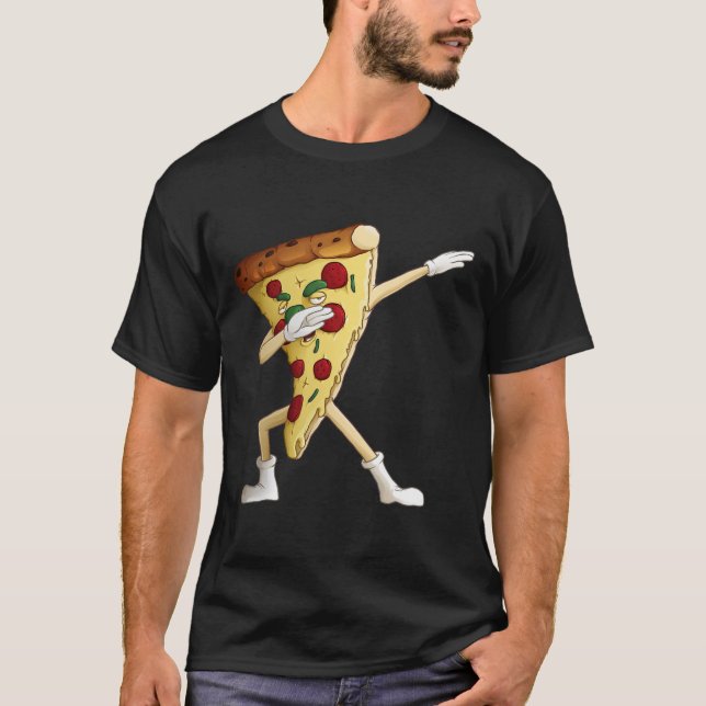 Cool Dabbing Pizza Funny Italian Pie Hip-hop Dance T-Shirt (Front)