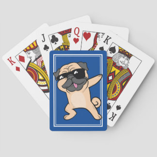 Cool Dabbing Pug Funny Tan Dog Dab Playing Cards