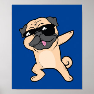 Cool Dabbing Pug Poster