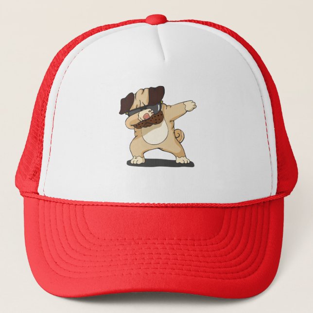 Cool Dabbing Pug with Sunglasses Shirt Hat (Front)