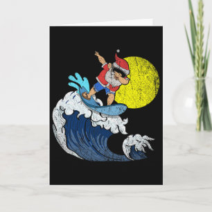 Cool Dabbing Santa Claus Surfing Funny Christmas I Card