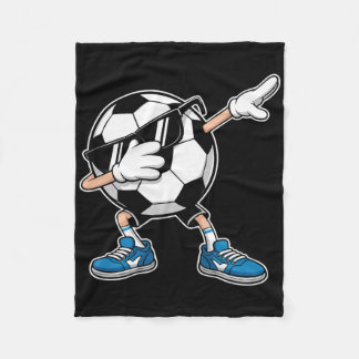Cool Dabbing Soccer Byll With Shades And Stylish K Fleece Blanket