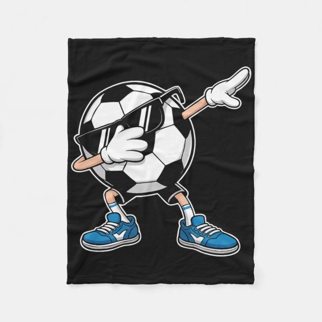 Cool Dabbing Soccer Byll With Shades And Stylish K Fleece Blanket (Front)