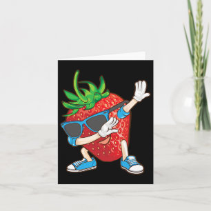 Cool Dabbing Strawberry Funny Love Dancer Sweet Fr Card