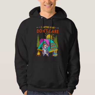 Cool Dabbing Unicorn's Camping Hair Don't Care Cam Hoodie