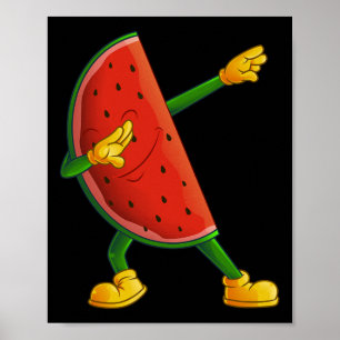 Cool Dabbing Watermelon Funny Fruit Dancing Athlet Poster