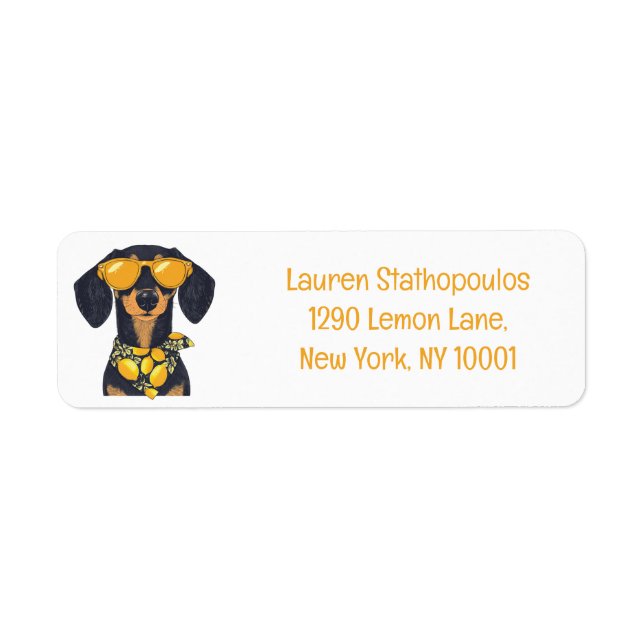 Cool Dachshund Dog Sunglasses Lemons (Front)