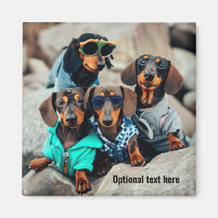 Cool Dachshund Gang Wearing Sunglasses Magnet