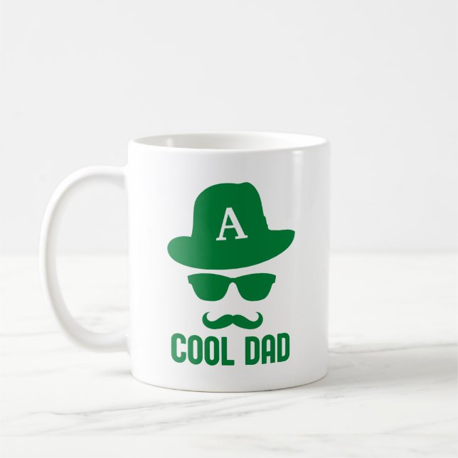 Cool Dad Best DAD Ever cool dad with Monogram Hat  Coffee Mug (Left)
