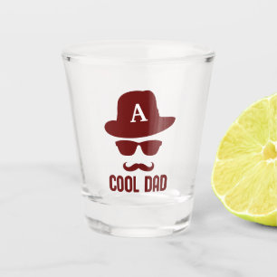 Cool Dad Best DAD Ever cool dad with Monogram Hat  Shot Glass