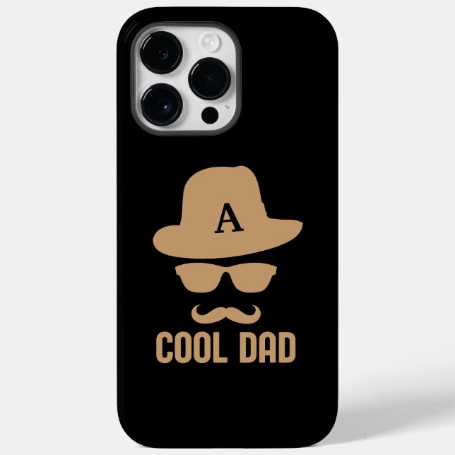 Cool Dad Best DAD Ever moustache monogram initial  Case-Mate iPhone Case (Back)