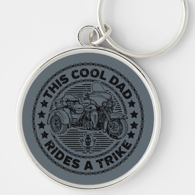 Cool Dad Biker Trike Key Ring (Front)