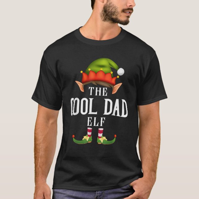 Cool dad Elf Group Funny Christmas Pajama Party  T-Shirt (Front)