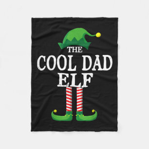 Cool Dad Elf Matching Family Group Christmas Party Fleece Blanket