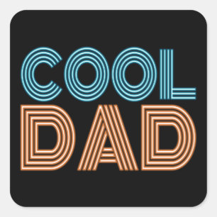 Cool Dad Father's Day Neon Typography Sticker