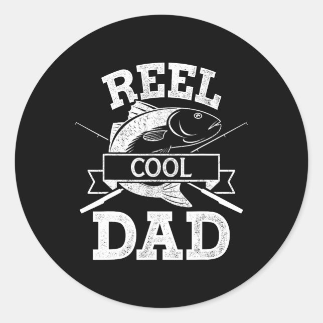 Cool Dad For Fishing Fathers Day Birthday Christma Classic Round Sticker (Front)