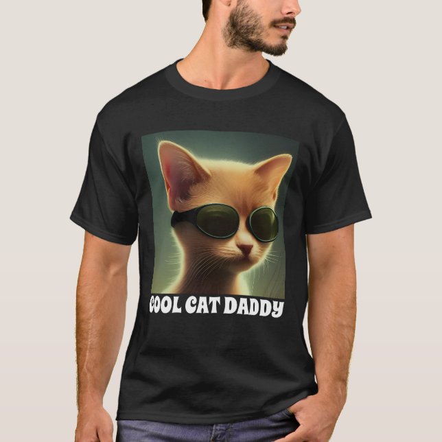 COOL DAD GINGER CAT W/ SUNGLASSES T-SHIRTS T-SHIRT (Front)