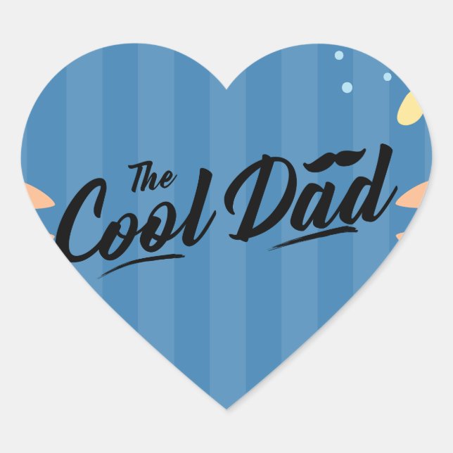 Cool dad happy father's day heart sticker (Front)