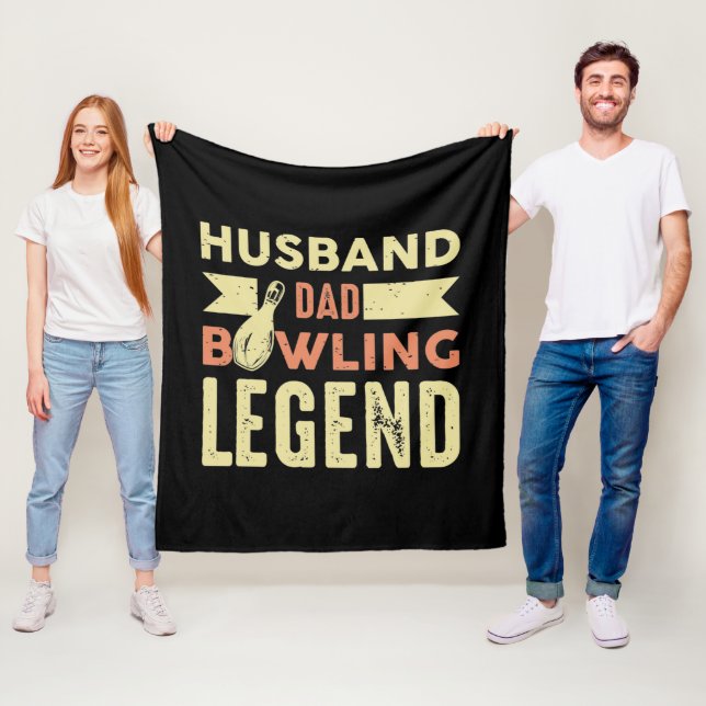 Cool Dad Husband Bowling Legend  Fleece Blanket (In Situ)