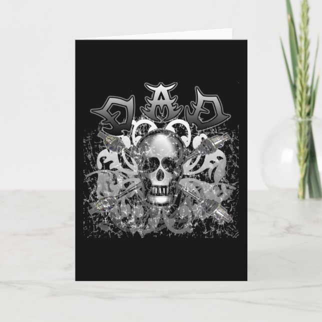 Cool DAD in Heavy Metal Style Tshirts and Gifts Card (Front)