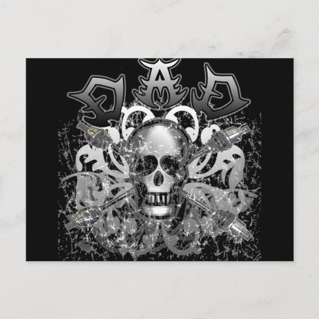 Cool DAD in Heavy Metal Style Tshirts and Gifts Postcard (Front)