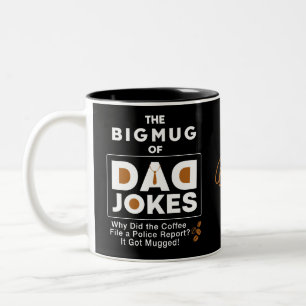 Cool Dad Jokes Design Text  Two-Tone Coffee Mug
