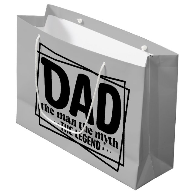 Cool Dad man myth legend Large Gift Bag (Front Angled)