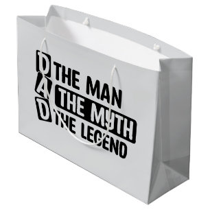 Cool Dad man myth legend word art Large Gift Bag