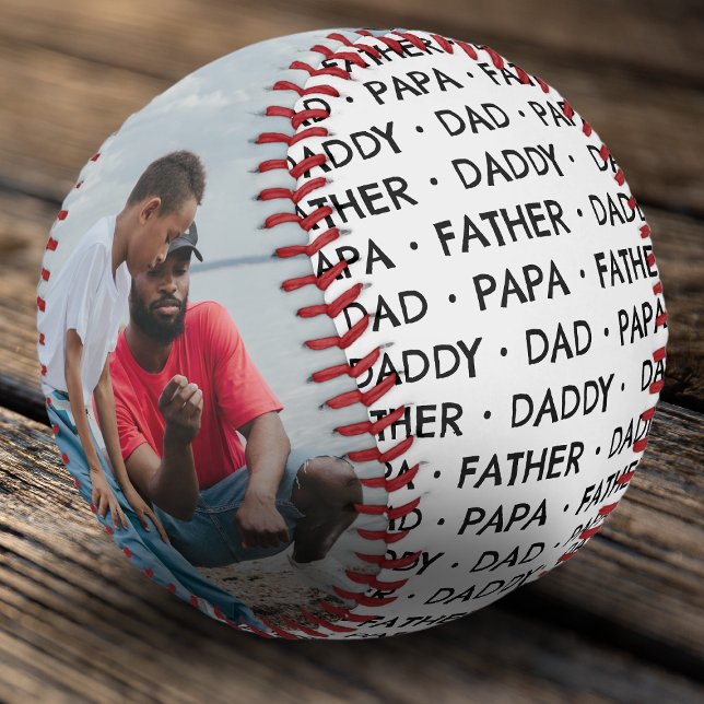 Cool DAD, PAPA, FATHER, DADDY - 2 Photo Keepsake Baseball (Creator Uploaded)