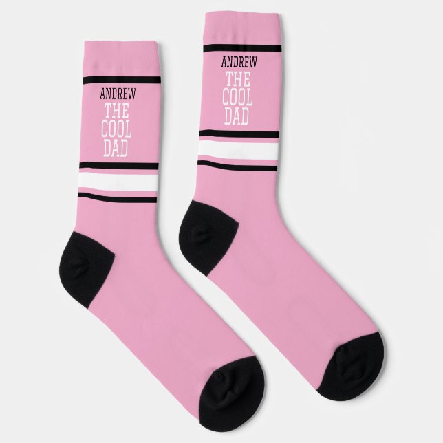 Cool Dad Personalised Pink  Socks (Right)
