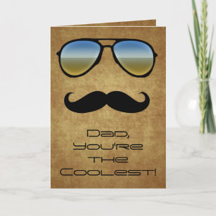 Cool Dad Sunglasses/Mustache Greeting Card