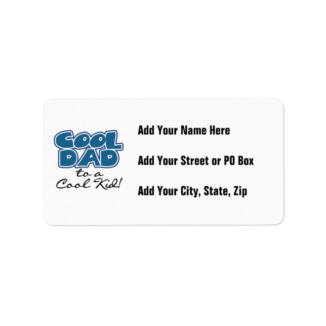 Cool Dad to a Cool Kid Gifts Label (Front)