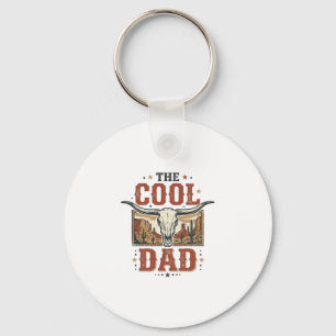 Cool Dad Western Longhorn Skull Vintage Shirt Desi Key Ring