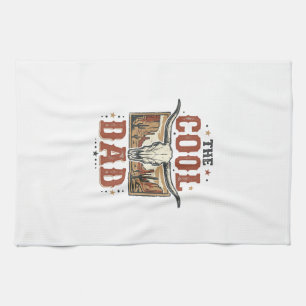 Cool Dad Western Longhorn Skull Vintage Shirt Desi Tea Towel