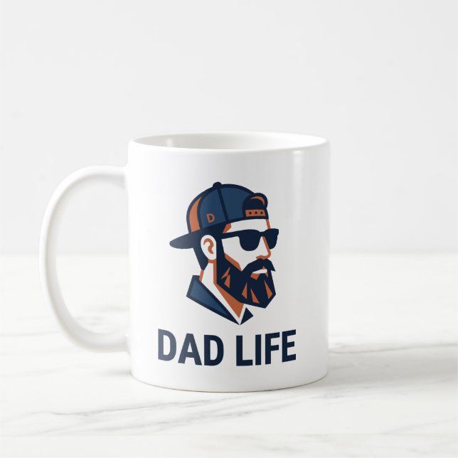 Cool Dad with Cap Sunglasses Coffee Mug (Left)