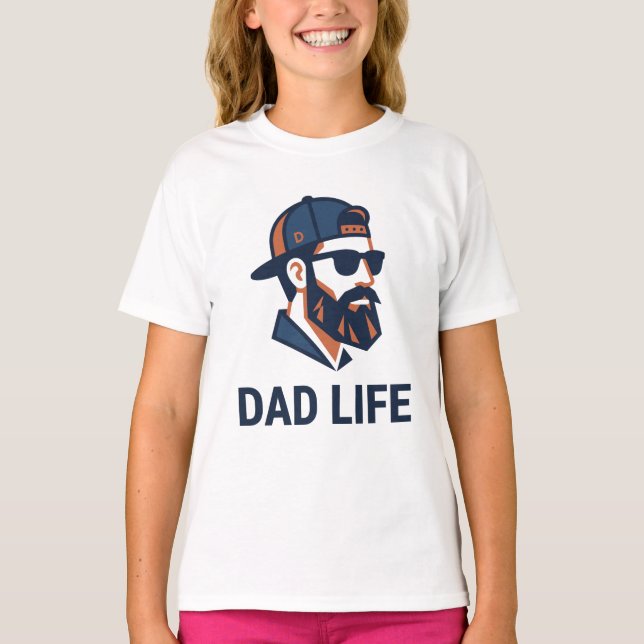 Cool Dad with Cap Sunglasses T-Shirt (Front)