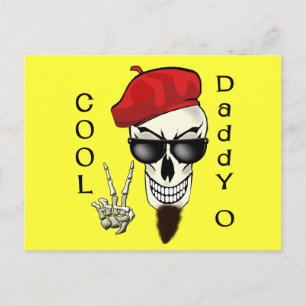 Cool Daddy - O Beatnik Skull Postcard