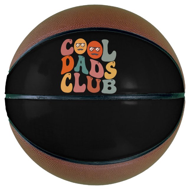 Cool Dads Club Dad Father's Day Retro Groovy Basketball (Front)