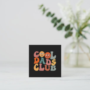 Cool Dads Club Dad Father's Day Retro Groovy Square Business Card