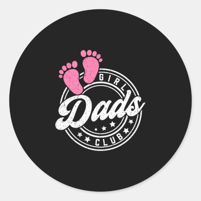 Cool Dads Club Father's Day From Daughter Funny Da Classic Round Sticker (Front)