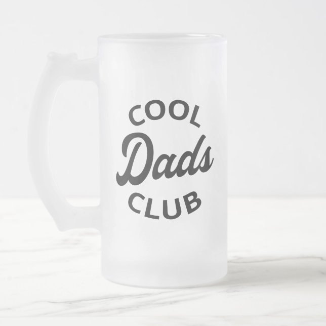 Cool Dads Club I Frosted Glass Beer Mug (Left)