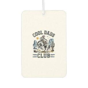 Cool Dads Club Vintage Cowboy Western Shirt Design Car Air Freshener