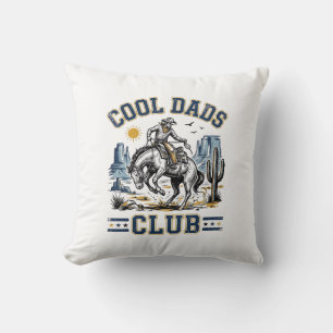 Cool Dads Club Vintage Cowboy Western Shirt Design Cushion