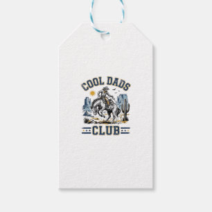 Cool Dads Club Vintage Cowboy Western Shirt Design Gift Tags