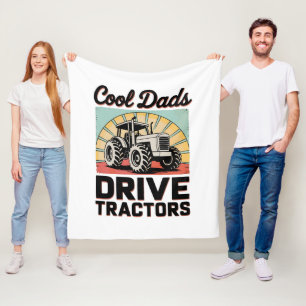 Cool Dads Drive Tractors Farmer Father’s Day Dad Fleece Blanket