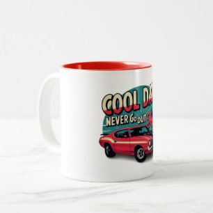 Cool Dads Never Go Out of Style Vintage Muscle Car Two-Tone Coffee Mug