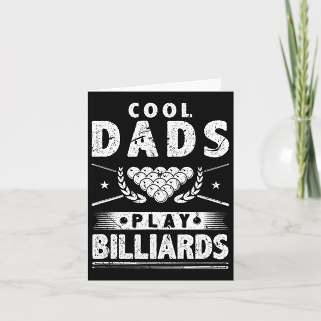 Cool Dads Play Billiards  Card (Front)