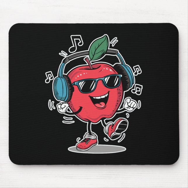 Cool Dancing Apple  Mouse Mat (Front)